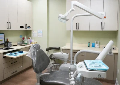Revive Dental Clinic Equipment Machine at Revive Dental Mississauga showing a modern dental chair, examination light, instrument unit, and treatment equipment.